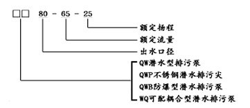 WQ型潜水无堵塞排污泵型号意义